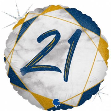 Круг 46 см, «Цифра 21», мрамор синий