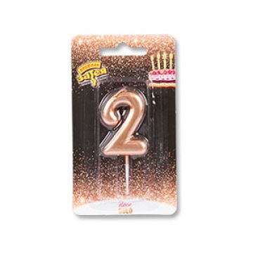 Свеча - цифра «Золото розовое 2», 4,5 см